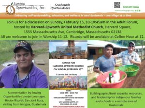 SowingOps’ project manager coming mid-February from Guatemala